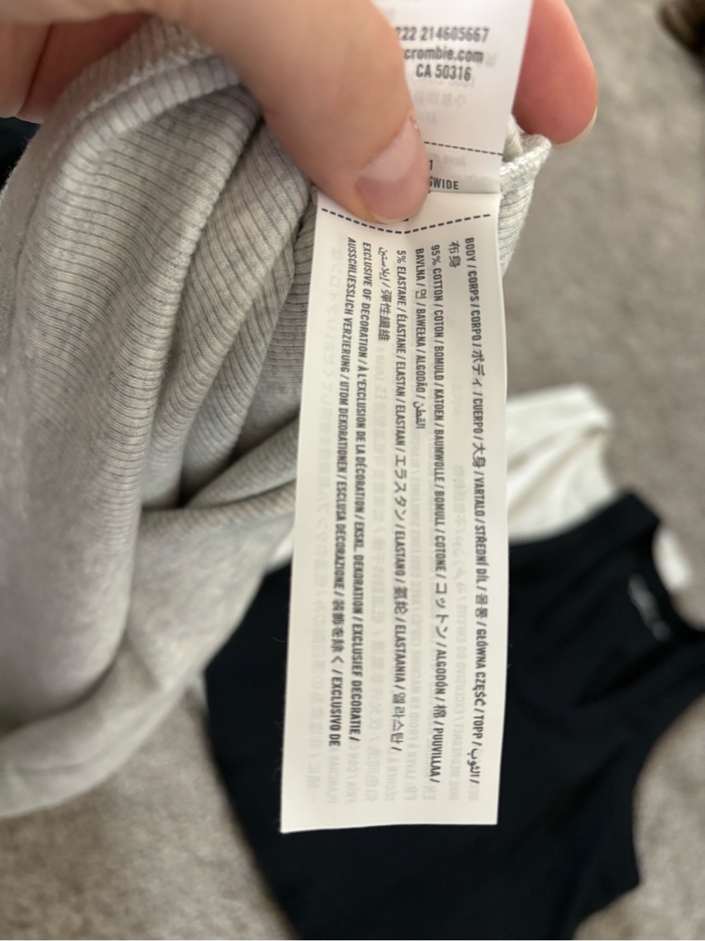 Abercrombie & Fitch Ribbed Tank Tops - Light Gray & Black - Picture 3 of 6